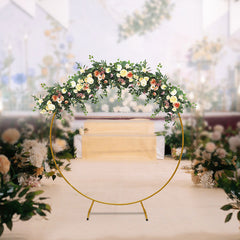 Lofaris 5FT Gold Circle Metal Frame Backdrop Stand Wedding Arch