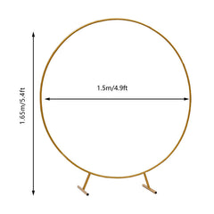 Lofaris 5FT Gold Circle Metal Frame Backdrop Stand Wedding Arch