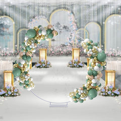 Lofaris 6.5FT Circle Metal White Frame Wedding Arch Stand