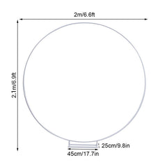 Lofaris 6.5FT Circle Metal White Frame Wedding Arch Stand