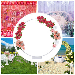 Lofaris 6.5FT Circle Metal White Frame Wedding Arch Stand