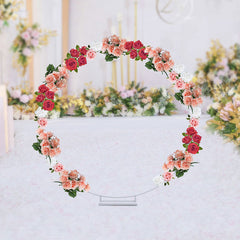 Lofaris 6.5FT Circle Metal White Frame Wedding Arch Stand