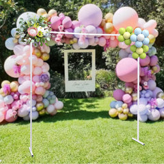 Lofaris 6.5X6.5FT White Metal Wedding Garland Arch Decorations