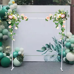 Lofaris 6.5X6.5FT White Metal Wedding Garland Arch Decorations