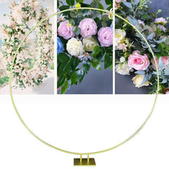 Lofaris 6.6Ft Gold Geometric Round Frame Stand For Wedding