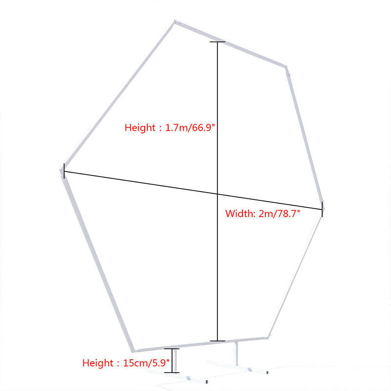 Lofaris 6.6X5.5FT White Hexagon Floral Metal Wedding Arch Stand