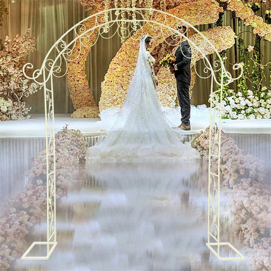Lofaris 6.6X7.5FT Wedding Round Top Metal Floral Display Arch