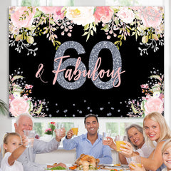 Lofaris 60 and Fabulous Pink Floral 60Th Birthday Backdrop
