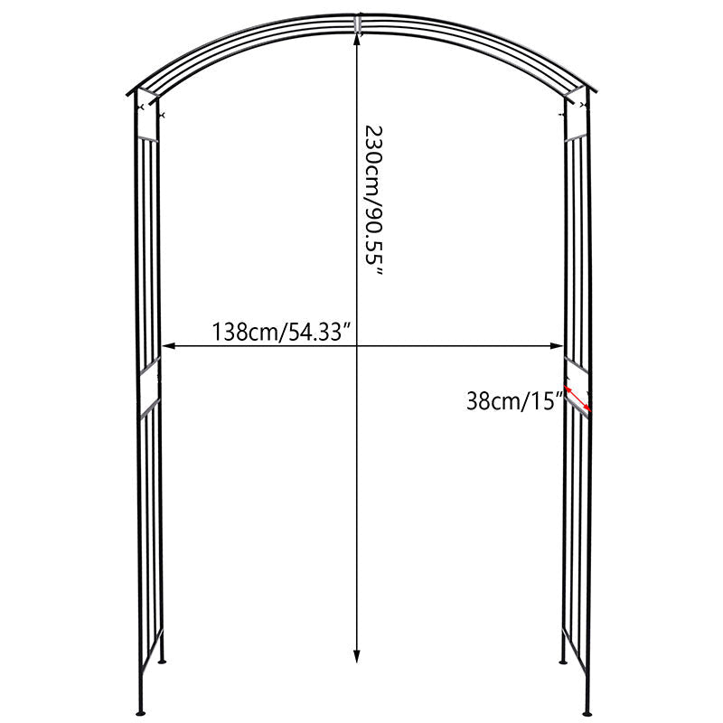 Lofaris 7.5X5FT Black Wedding Arch Metal Frame Flower Balloons Decor
