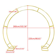 Lofaris 8.7X7.2FT Gold Metal Floral Frame Stand Wedding Arch