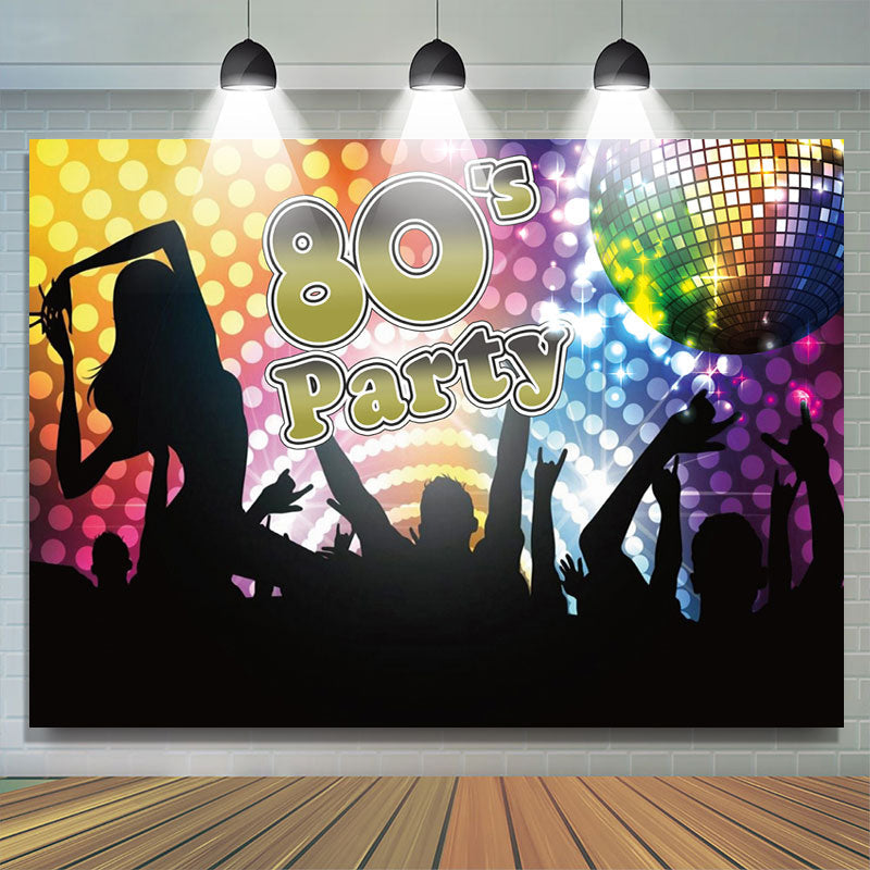 Lofaris 80s Party Glitter Night Birthday Backdrop for Men