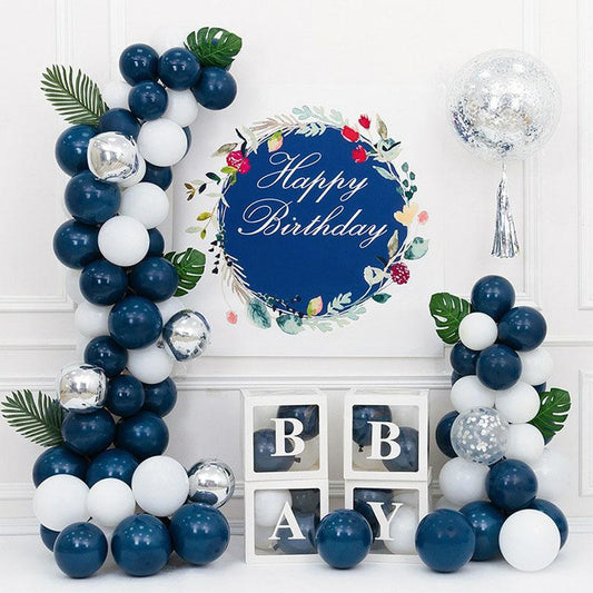 Blue Yellow Leaves Balloon Arch Kit DIY Party Decorations