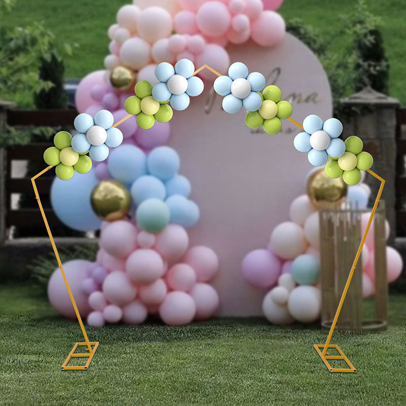 Lofaris 8X8FT Pentagon Frame Gold Metal Wedding Arch Stand