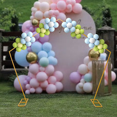 Lofaris 8X8FT Pentagon Frame Gold Metal Wedding Arch Stand