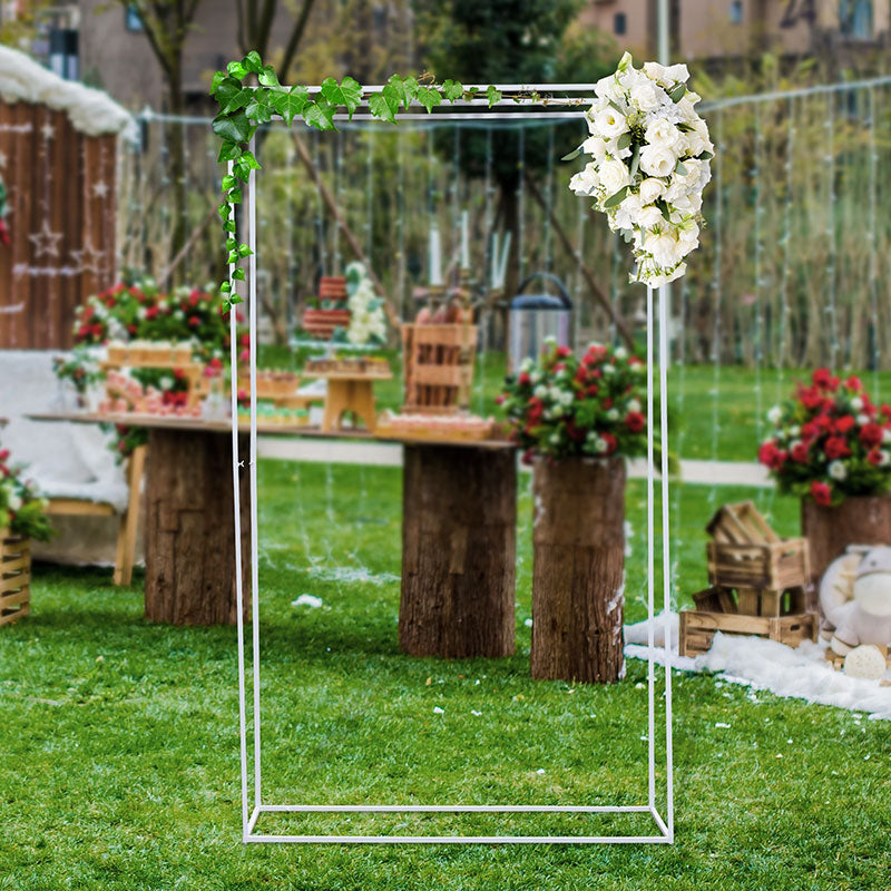 9.2X5.3FT White Wedding Arch Square Frame Backdrop