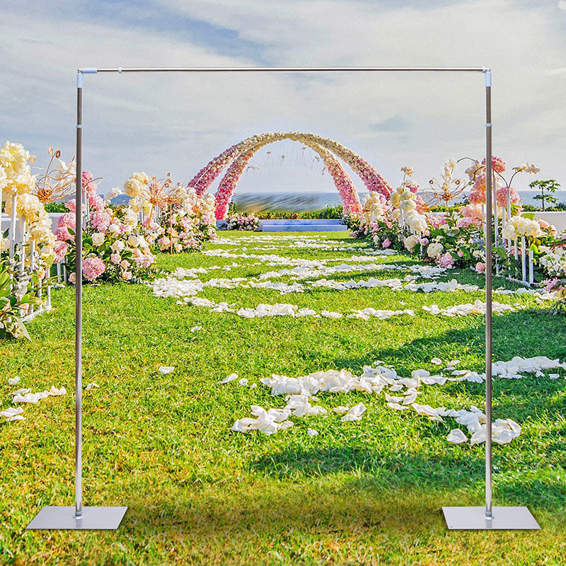 Lofaris 9.8X9.8FT Silver Metal Square Stand Wedding Arch