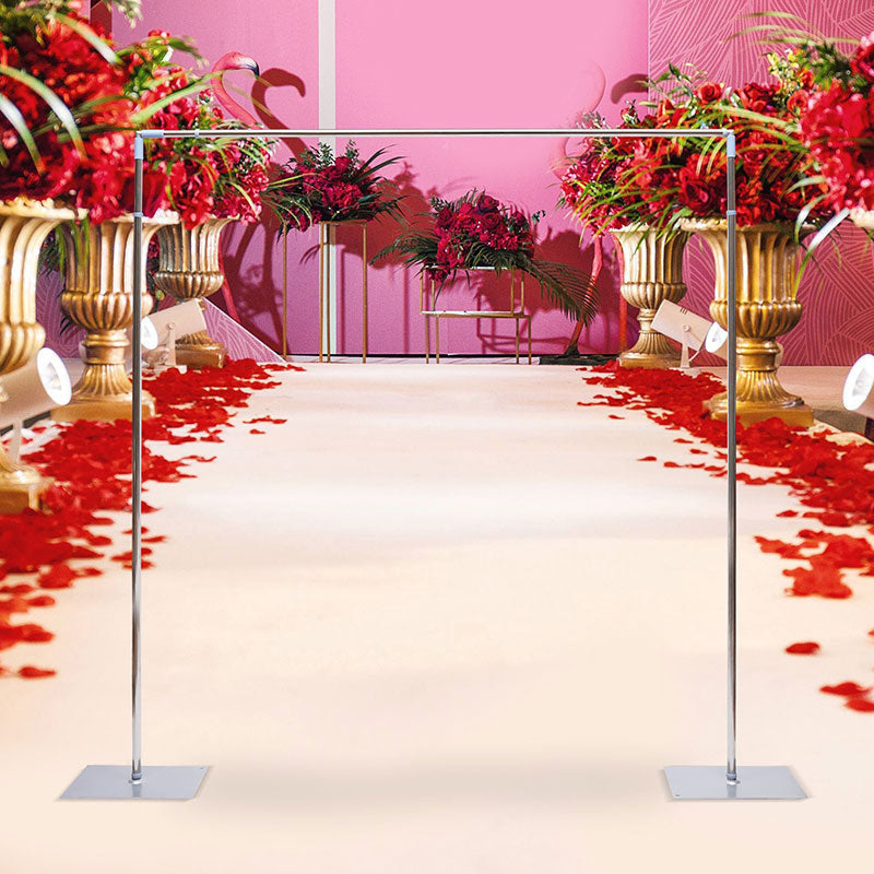 Lofaris 9.8X9.8FT Silver Metal Square Stand Wedding Arch