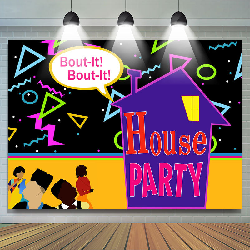 Black And Orange House Dance Backdrop For Party - Lofaris