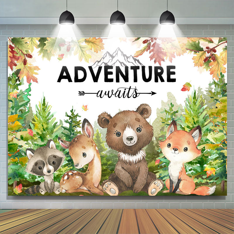 Lofaris Adventure Awaits Wild Animals Baby Shower Backdrop