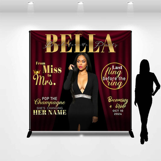 Lofaris Red Curtain Magazine Style Custom Bridal Shower Backdrop