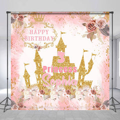 Lofaris Custom Name Princess Castle 3rd Birthday Backdrop