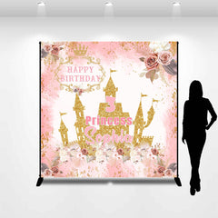 Lofaris Custom Name Princess Castle 3rd Birthday Backdrop