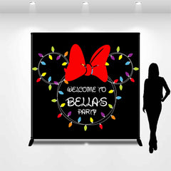 Lofaris Personalized Name Mouse Black Birthday Backdrop