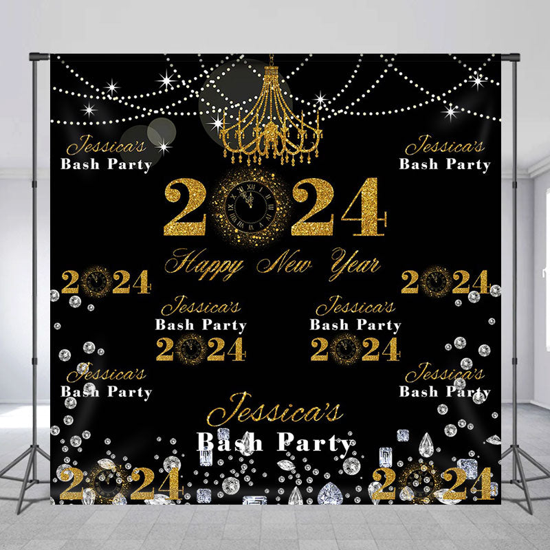 Lofaris Customized Name 2024 Repeat Happy New Year Backdrop