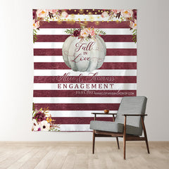 Lofaris Fall in Love Red and White Stripes Wedding Backdrop