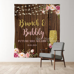 Lofaris Burnch Bubbly With Glitter Floral Wine Glass Backdrop