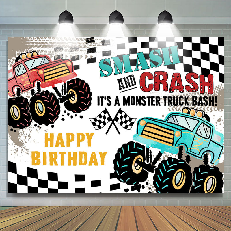 Lofaris Smash And Crash Car Adventure Birthday Backdrop