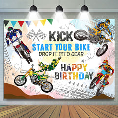 Lofaris Kick Start Your Bike Drop Into Gear Birthday Backdrop