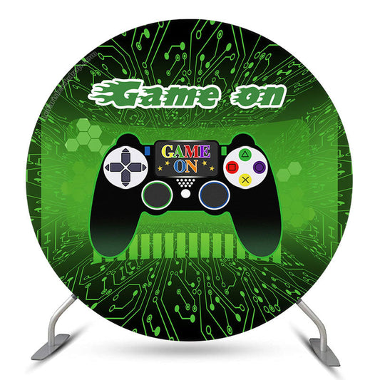 Lofaris Handle Green Circle Happy Birthday Backdrop For Party