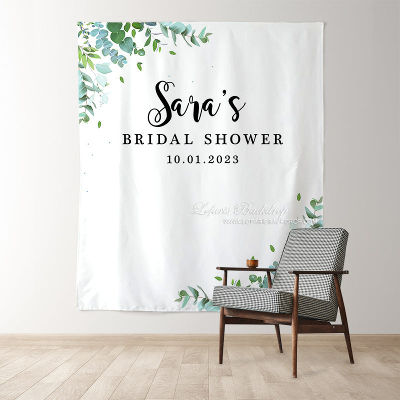 Lofaris Personalized Eucalyptus Greenery Bridal Shower Backdrop