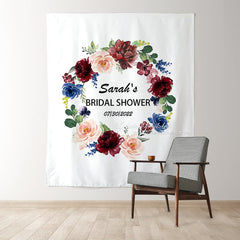 Lofaris Personalized Floral Bridal Shower Backdrop Banner
