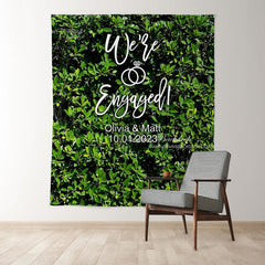 Lofaris Personalized Grass Wall Wedding Photo Backdrop
