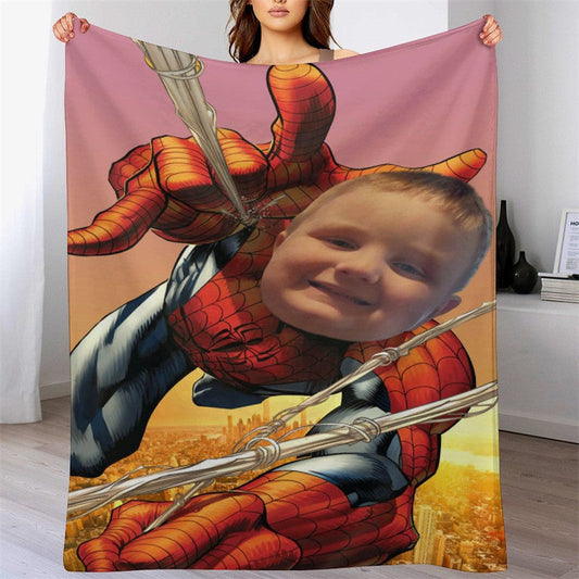 Lofaris Personalized Climbing Spider Hero Red Boy Blanket