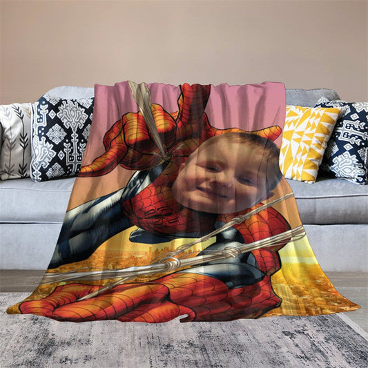 Lofaris Personalized Climbing Spider Hero Red Boy Blanket