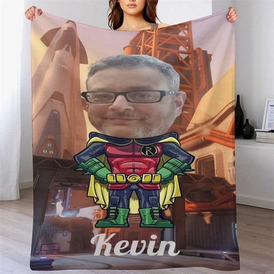 Lofaris Personalized Photo Little Boy Rocket Factory Blanket