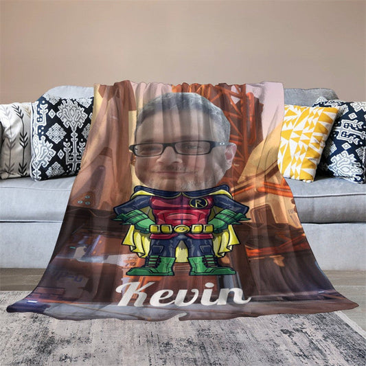 Lofaris Personalized Photo Little Boy Rocket Factory Blanket