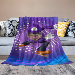 Lofaris Customized Cyclone Skating Boy Dots Purple Blanket