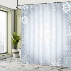 Lofaris Snowflake Pattern Vignetting Winter Shower Curtain