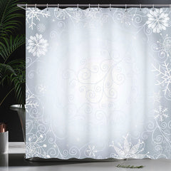 Lofaris Snowflake Pattern Vignetting Winter Shower Curtain