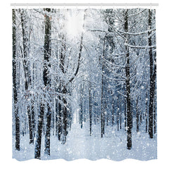 Lofaris Winter Heavy Snow Forest Christmas Shower Curtain