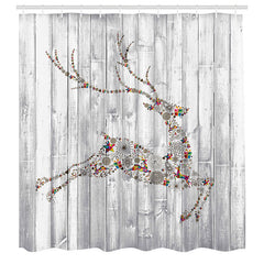 Lofaris Winden Texture Reindeer Christmas Shower Curtain