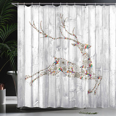 Lofaris Winden Texture Reindeer Christmas Shower Curtain