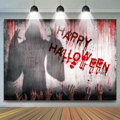 Lofaris Horror Hands Red Wall Ghost Shadow Halloween Backdrop