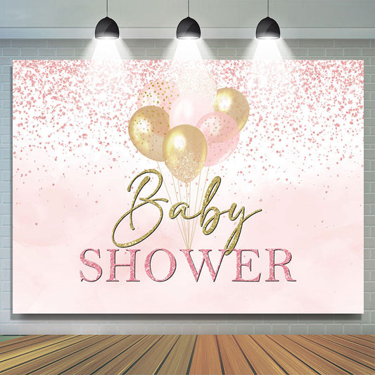 Lofaris Pink Glitter Dots Balloons Baby Shower Backdrop