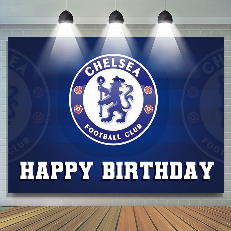 Lofaris Blue Chelsea Football Club Happy Birthday Backdrop