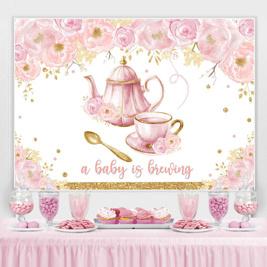 Lofaris A Baby Is Breuing Floral Backdrop for Shower